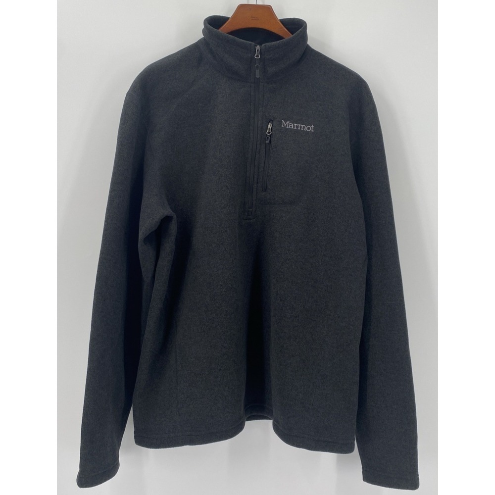 Marmot Mountain Works Pullover Men's XL Blk/Gry  1/4 Zip Fleece Hiking Outdoor